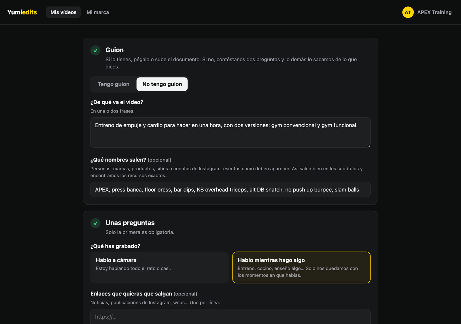 Portal de Yumiedits: sin guion, dos preguntas sobre de qué va el vídeo