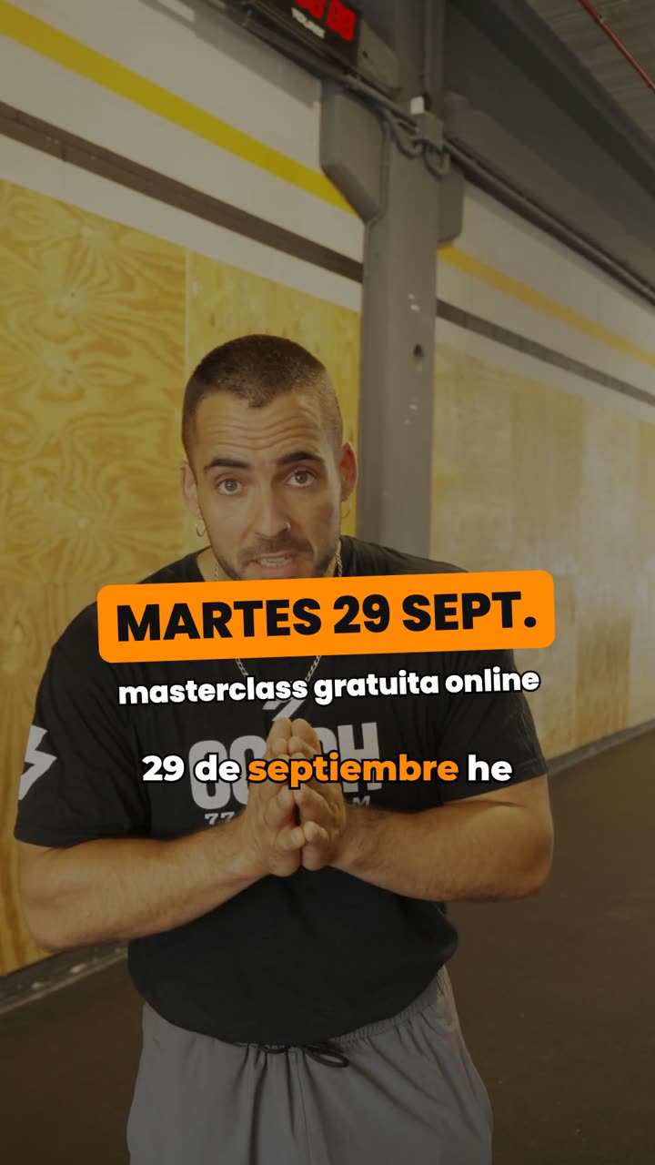 El reel de 77 FEET: color corregido, el texto «Martes 29 sept., masterclass gratuita online» y subtítulos